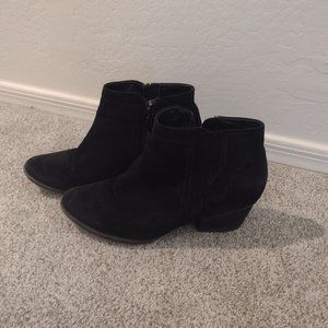 Blondo Black Suede Zip-Up Ankle Booties 7.5 M